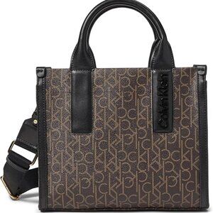 Calvin Klein Nyra Signature Satchel Logo Bag New w/ Tags